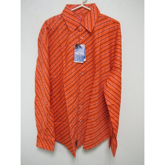 NBA York Knicks Size 2XL Button Up Dress Shirt Orange by Headmaster Designer - Picture 1 of 4